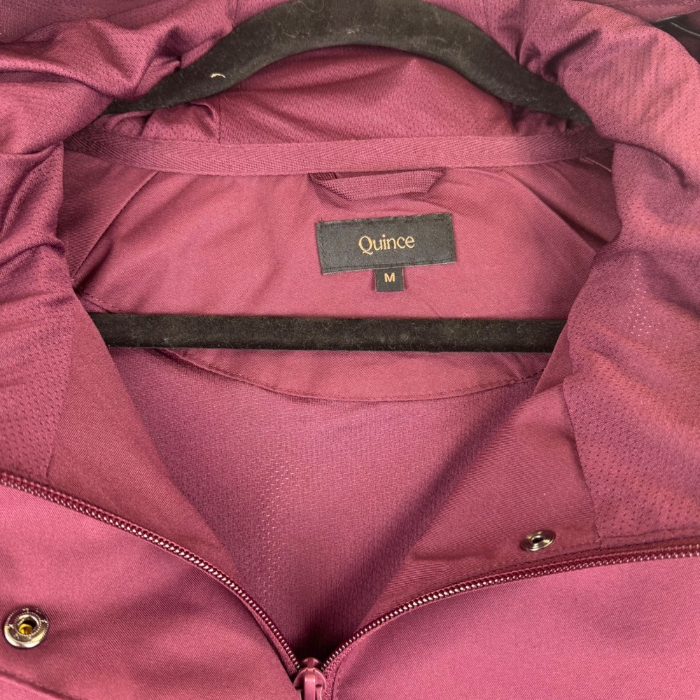 Quince Weatherproof Oversized Rain Jacket Womens Medium Barolo Burgundy (1423) - Picture 2 of 12